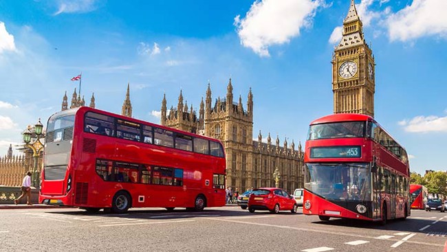 Rode toeristenbussen in Londen, Engeland