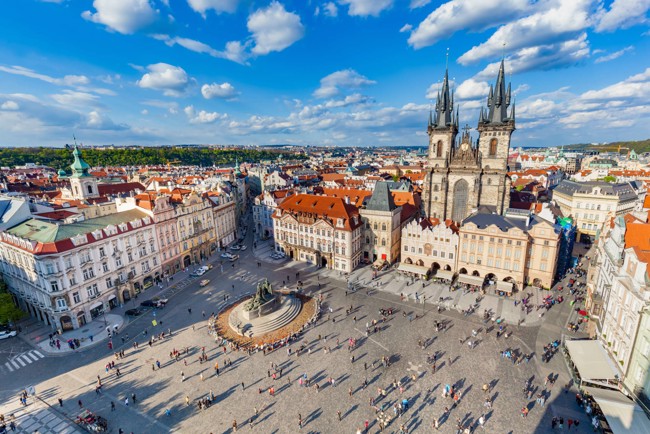 Uitzicht over de stad Praag, Tsjechië