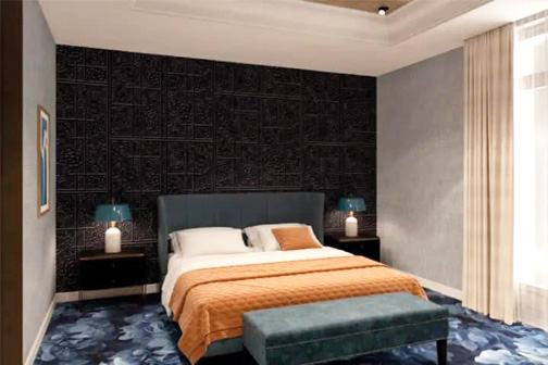 Interieur van een kamer in Nomada House