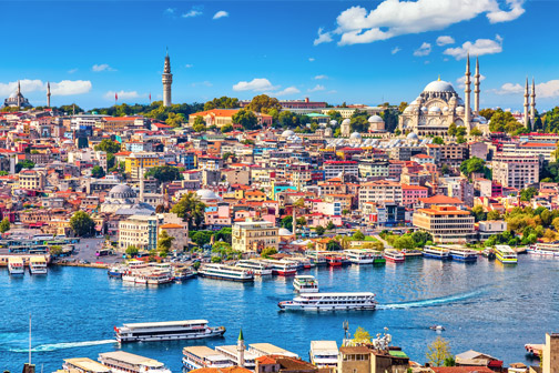 Uitzicht vanaf de Bosporus in Istanbul