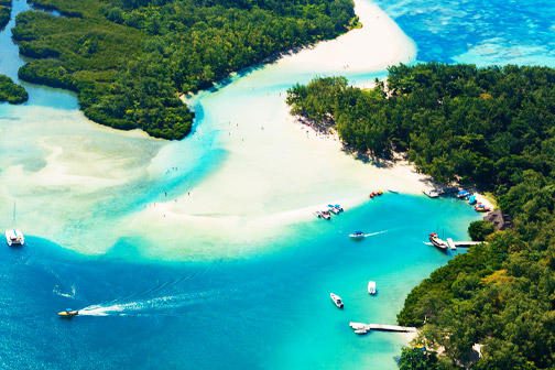 Ile-Aux-Cerfs op Mauritius, in februari