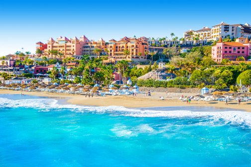 De kust van Costa Adeje op Tenerife