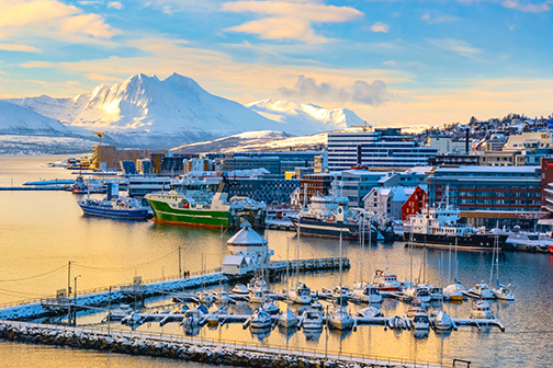 Haven van Tromso in Noorwegen