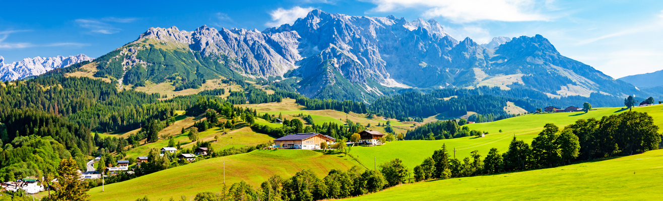 Uitzicht over het groen in de Zwitserse alpen