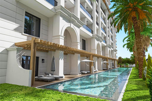 Swim-upkamers met groene tuin bij Eftalia Sol